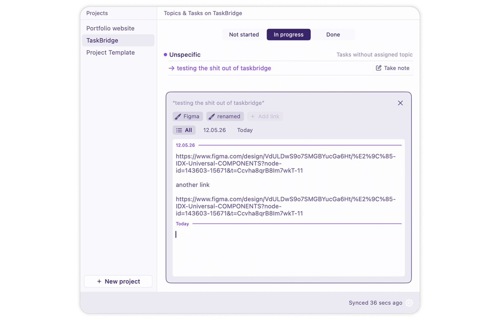SEKI — task notes as per-day entries in June, and as one block in October